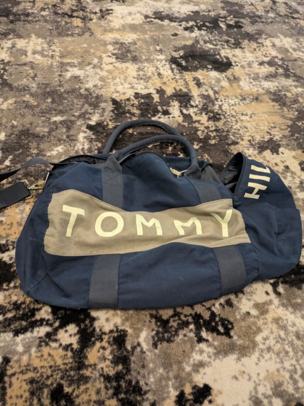 Tommy Hilfiger Navy & Tan Duffel Bag